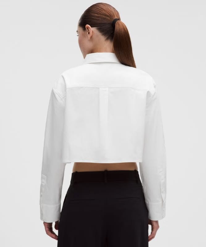 lululemon Woven Cropped Button-Up Long-Sleeve Shirt - Downtown Tan