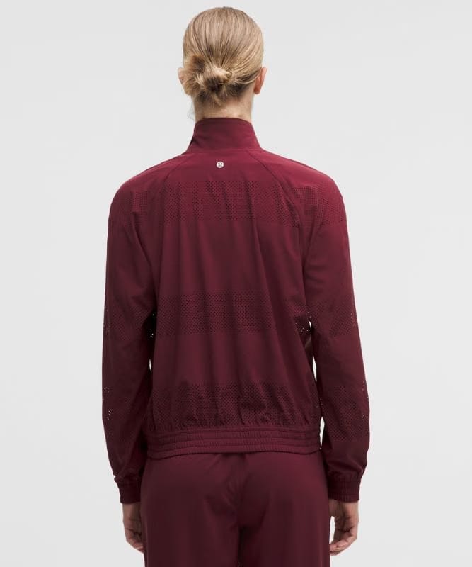 lululemon Adapted State Track Jacket *Perforated Stripe - Burgundy Bay