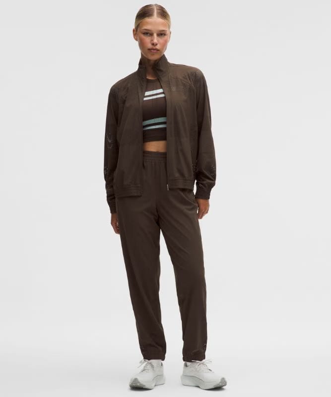 lululemon Adapted State Track Jacket *Perforated Stripe - Walnut Crunch