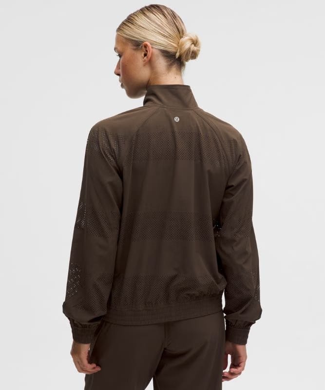 lululemon Adapted State Track Jacket *Perforated Stripe - Walnut Crunch