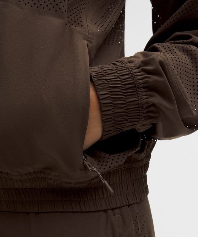 lululemon Adapted State Track Jacket *Perforated Stripe - Walnut Crunch
