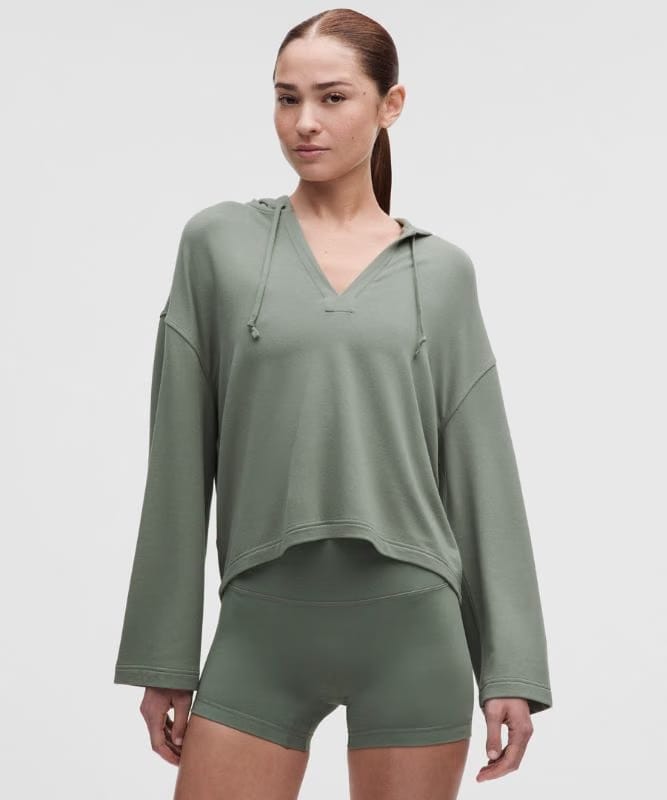 lululemon BeCalm V-Neck Hoodie *Updated Fabric - Willow Leaf