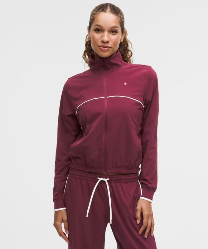 lululemon Court Rival Tennis Track Jacket - Burgundy Bay/White