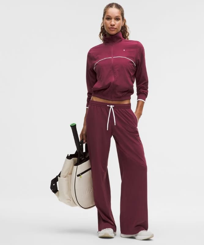 lululemon Court Rival Tennis Track Jacket - Burgundy Bay/White