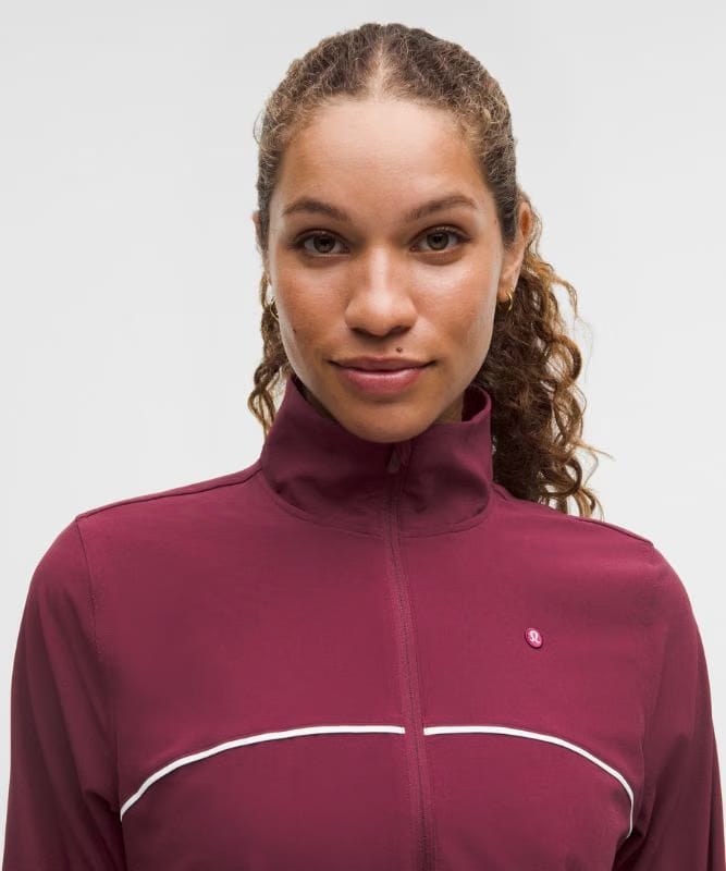 lululemon Court Rival Tennis Track Jacket - Burgundy Bay/White