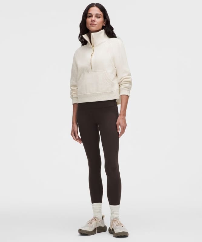 lululemon Scuba Oversized Funnel-Neck Half Zip - Heathered Light Ivory/Gold