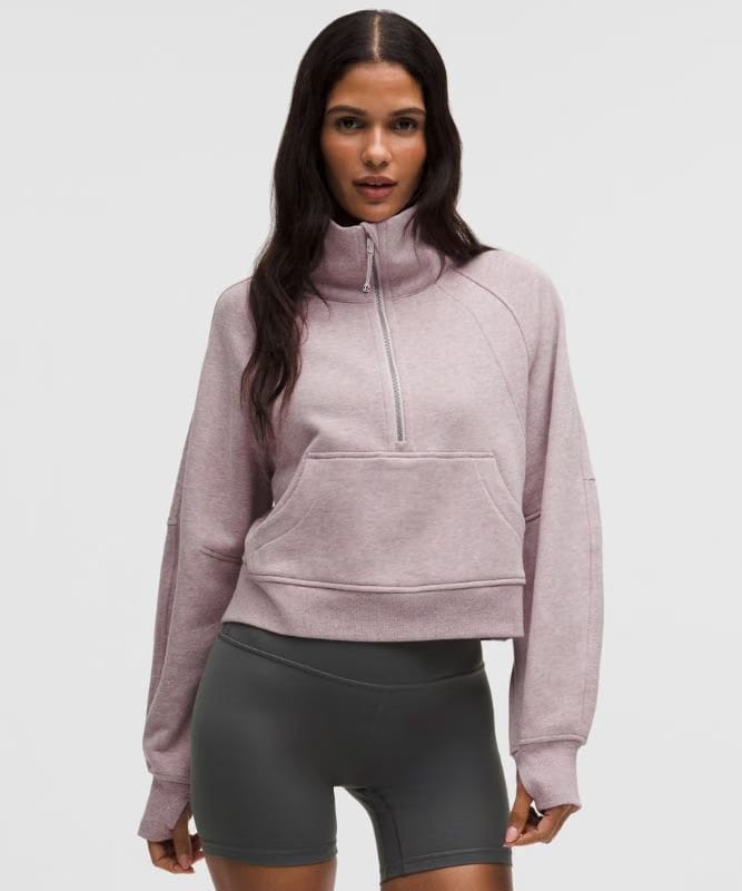 lululemon Scuba Oversized Funnel-Neck Half Zip - Heathered Porcelain Pink