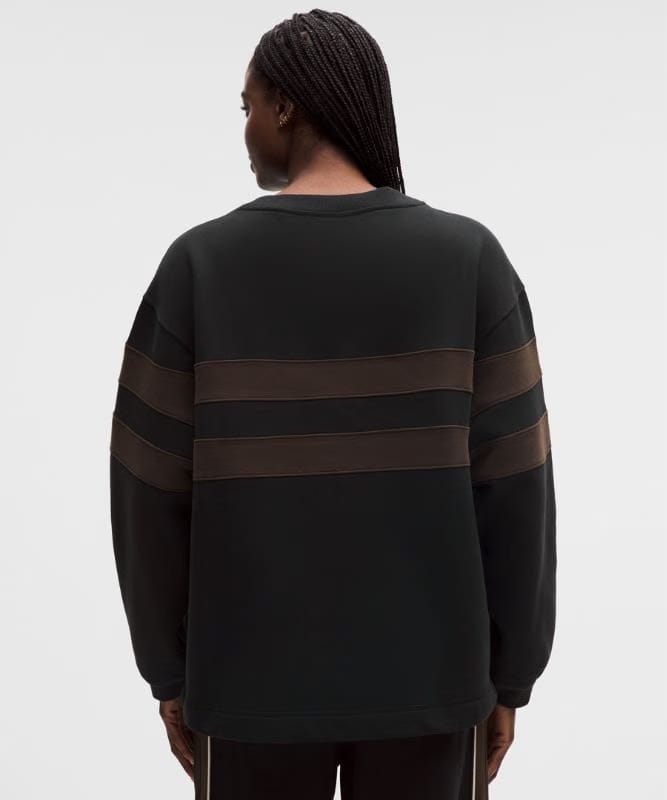lululemon Women's Steady State Oversized Pullover *Stripe - Black/Walnut Crunch