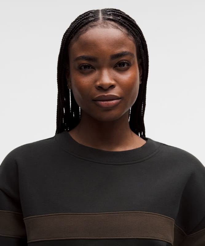 lululemon Women's Steady State Oversized Pullover *Stripe - Black/Walnut Crunch