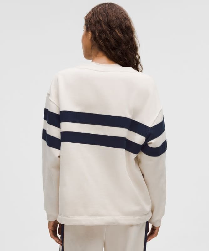 lululemon Women's Steady State Oversized Pullover *Stripe - Black/Walnut Crunch