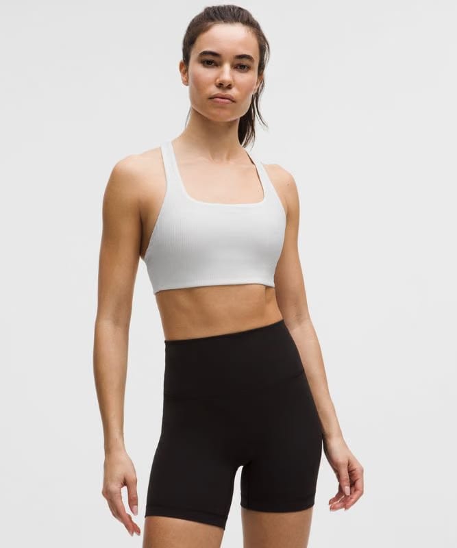 lululemon All-Time Hero Ribbed Sports Bra *Medium Support, B/C Cup - White