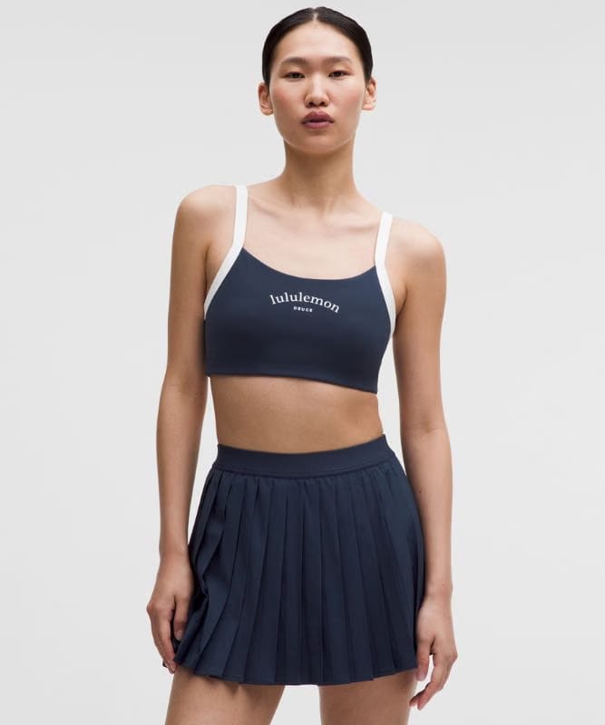 lululemon Straight-Strap Sports Bra Light Support, B/C Cup *Tennis Deuce - Club Blue/White