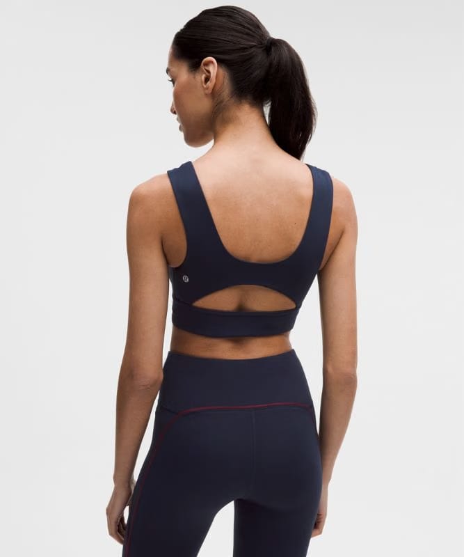 lululemon Wunder Train Piped Sports Bra *Medium Support, B/C Cup - True Navy/Burgundy Bay