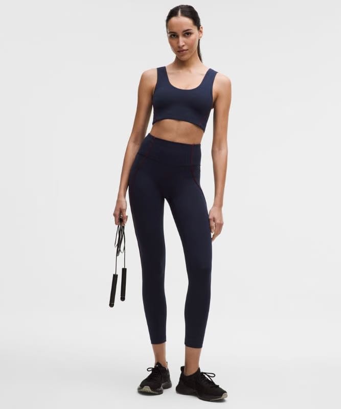lululemon Wunder Train Piped Sports Bra *Medium Support, B/C Cup - True Navy/Burgundy Bay