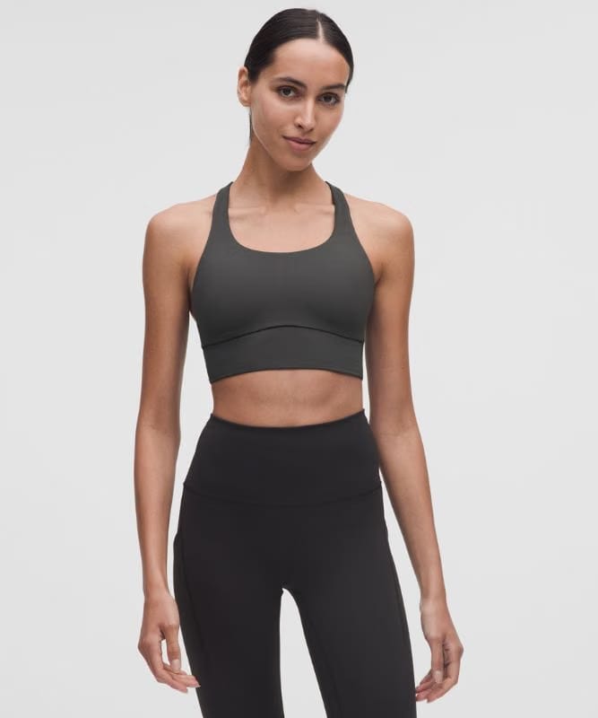 lululemon Energy Cross-Strap Longline Bra Evolve *Medium Support, B-D Cups - Graphite Grey