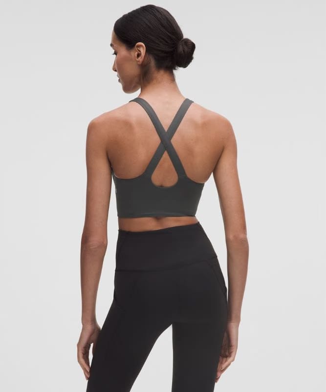 lululemon Energy Cross-Strap Longline Bra Evolve *Medium Support, B-D Cups - Graphite Grey