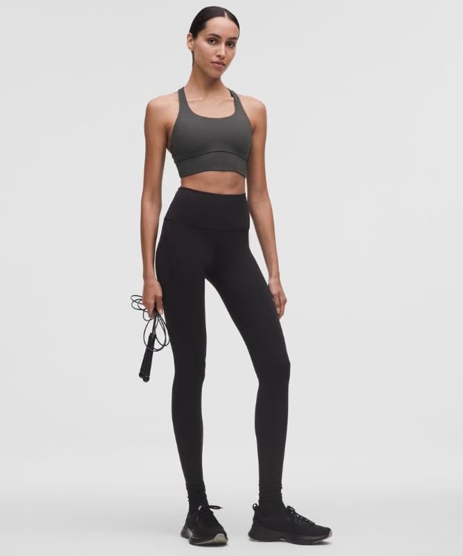 lululemon Energy Cross-Strap Longline Bra Evolve *Medium Support, B-D Cups - Graphite Grey