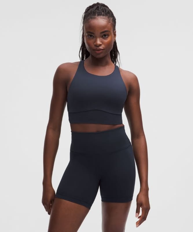 lululemon Energy High-Neck Longline Bra Evolve *Medium Support, B-D Cups - True Navy