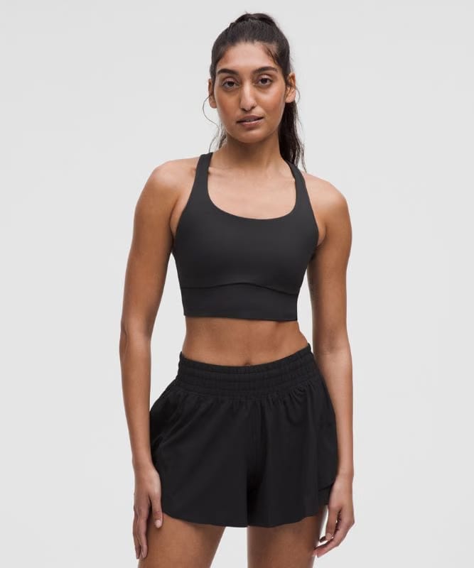 lululemon Energy Longline Bra Medium Support, B-D Cups *Evolve - Black