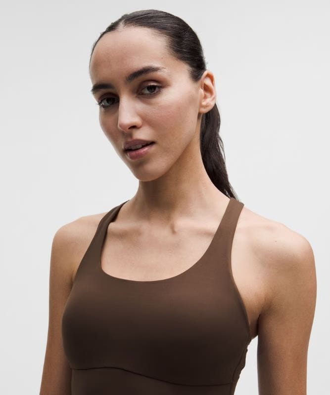 lululemon Energy Longline Bra Medium Support, B-D Cups *Evolve - Walnut Crunch/Foam Cloud