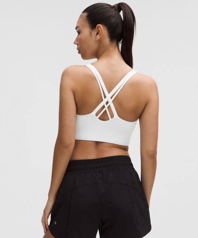 lululemon Energy Longline Bra Medium Support, B-D Cups *Evolve - White