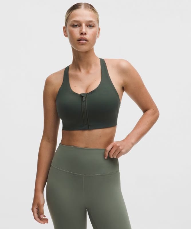 lululemon Energy Zip-Front Bra *High-Support, B–G Cups - Rainforest Green