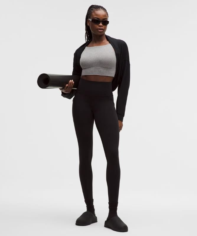 lululemon Focuser High-Neck Bra *Light Support, C/D Cup - Heathered Core Medium Grey