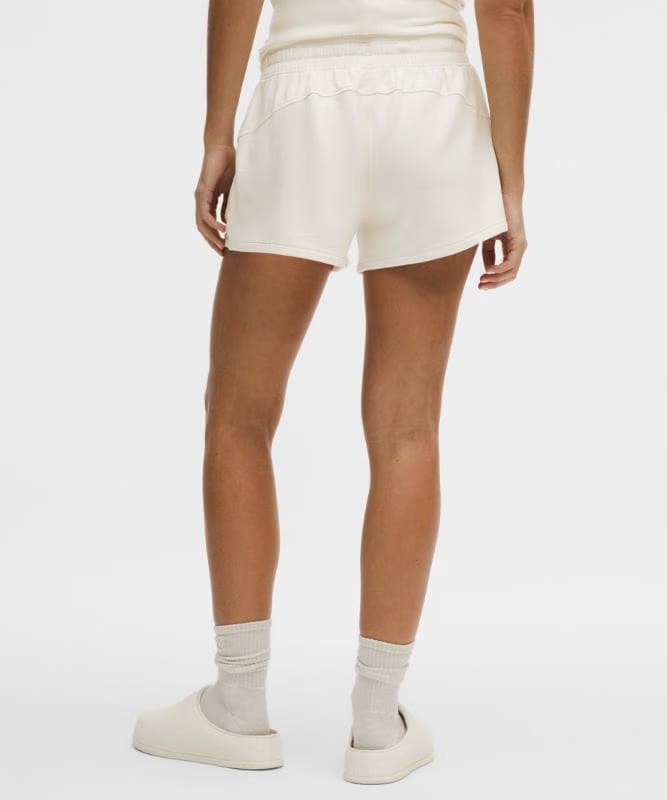 lululemon BeCalm Mid-Rise Short 3" *Updated Fabric - Light Ivory