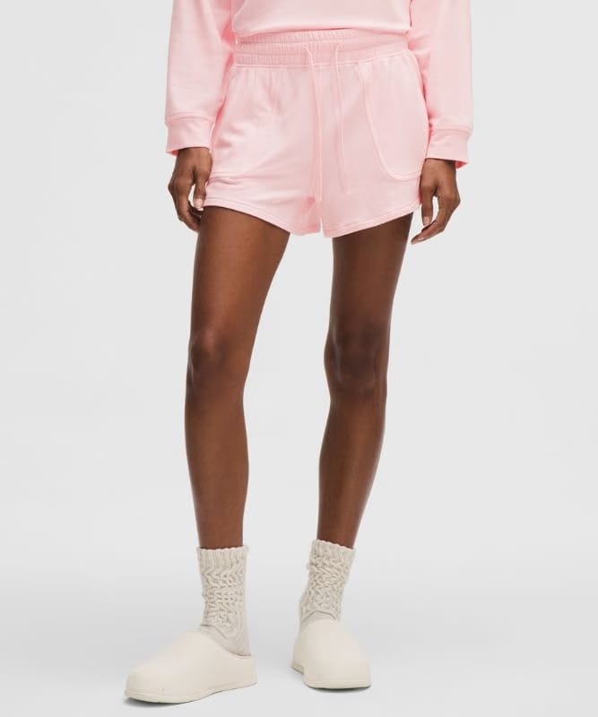 lululemon BeCalm Mid-Rise Short 3" *Updated Fabric - Pink Pearl