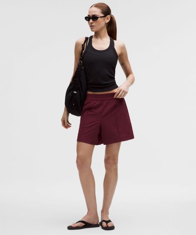 lululemon Breezily Mid-Rise Short 6" - Burgundy Bay