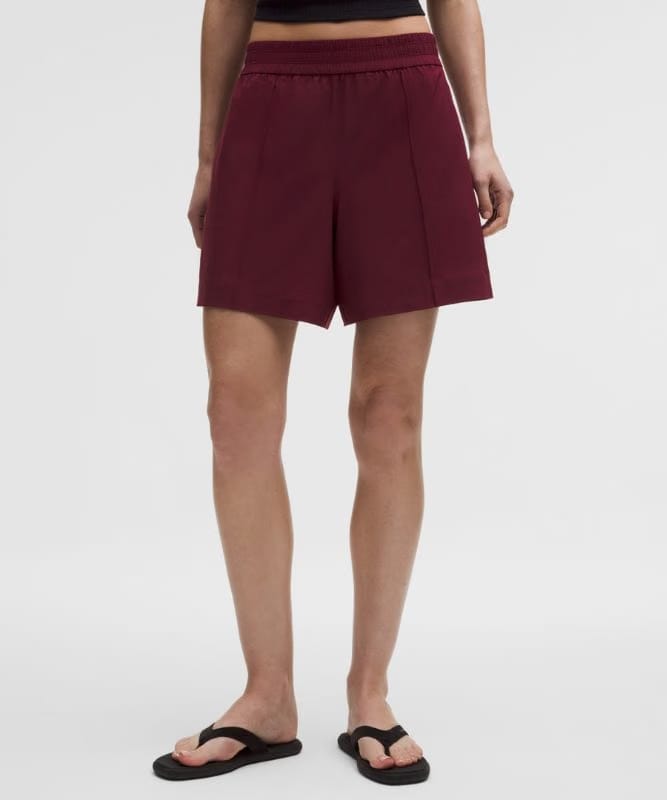 lululemon Breezily Mid-Rise Short 6" - Burgundy Bay
