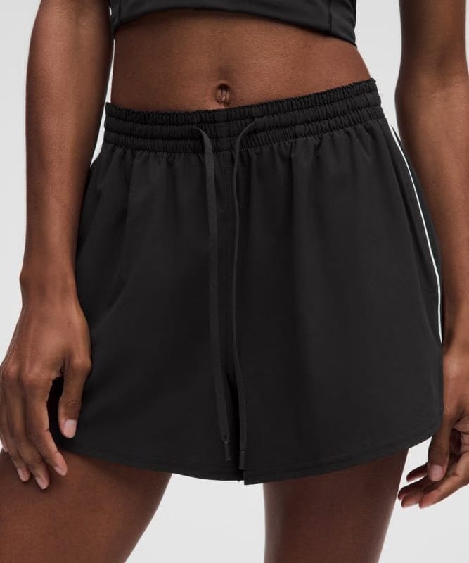 lululemon Court Rival High-Rise Short 3" - Black/White