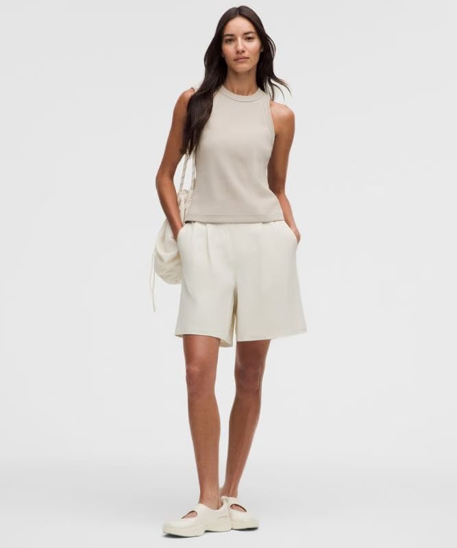 lululemon Daydrift Pleated High-Rise Short 7" - Light Ivory
