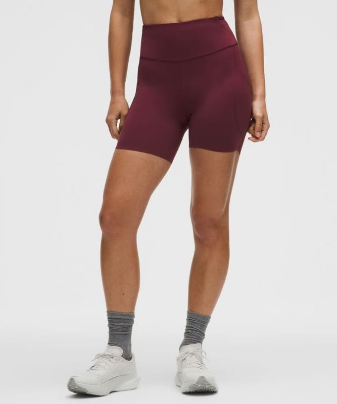 lululemon Fast and Free High-Rise Short 6" *5 Pocket - Burgundy Bay