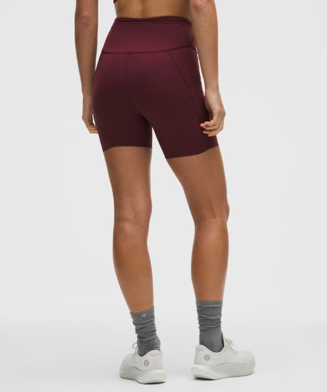 lululemon Fast and Free High-Rise Short 6" *5 Pocket - Burgundy Bay