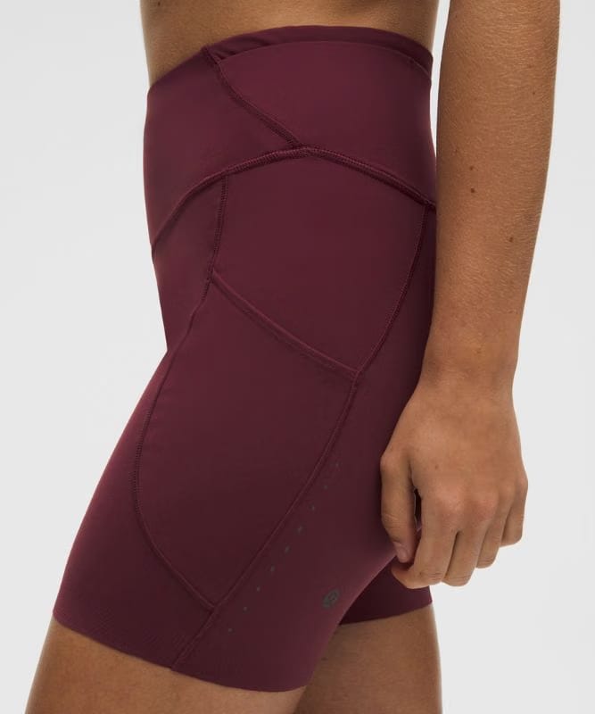 lululemon Fast and Free High-Rise Short 6" *5 Pocket - Burgundy Bay
