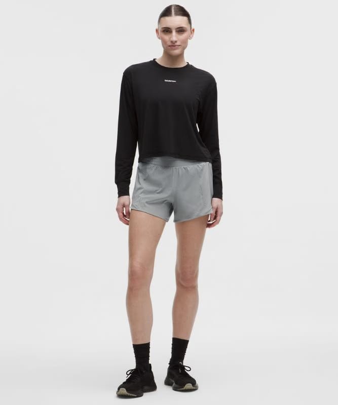 lululemon Hotty Hot High-Rise Lined Short 4" - Feather Grey