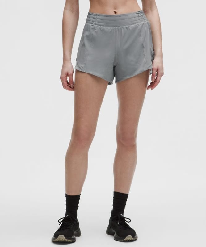 lululemon Hotty Hot High-Rise Lined Short 4" - Feather Grey