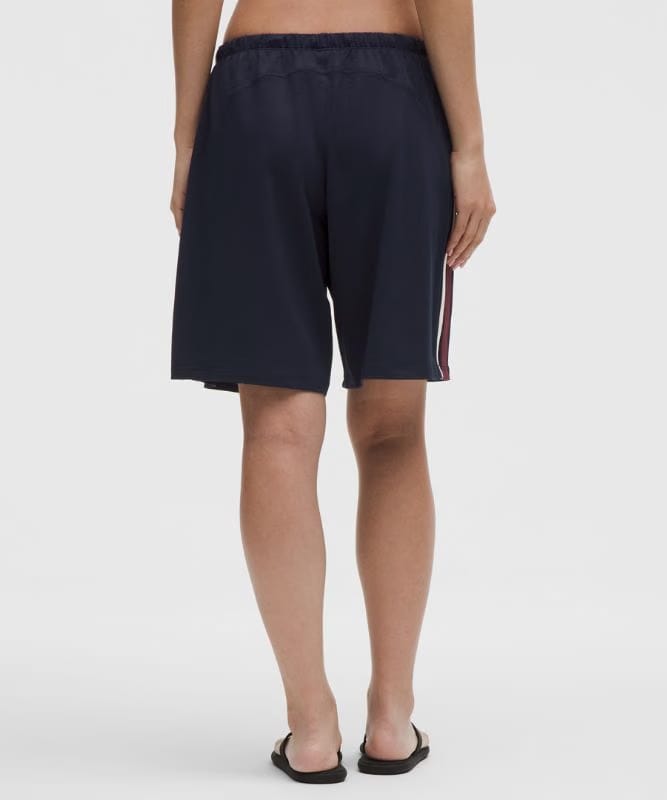lululemon Striped Baggy Low-Rise Track Short 9.5" - Burgundy Bay/Light Ivory/Oxford Red