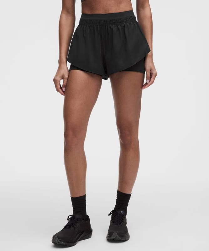 lululemon Translucent 2-in-1 High-Rise Short 3" - Black