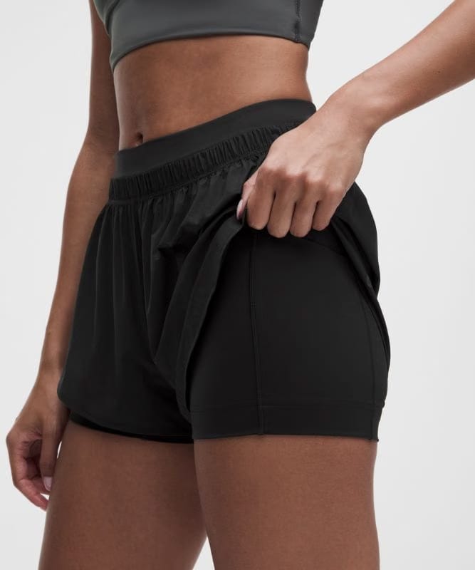 lululemon Translucent 2-in-1 High-Rise Short 3" - Black