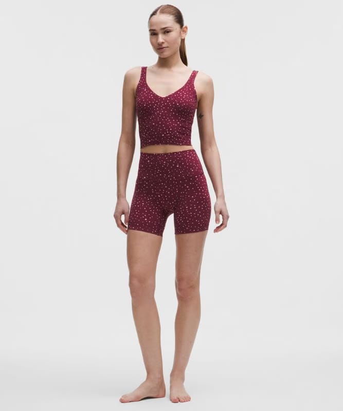 lululemon Align No Line™ High-Rise Short 6" - Heart Scatter Dot Print Candy Cloud Burgundy Bay