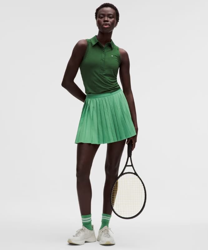 lululemon High-Rise Pleated Tennis Skirt *Long - Canteen Green
