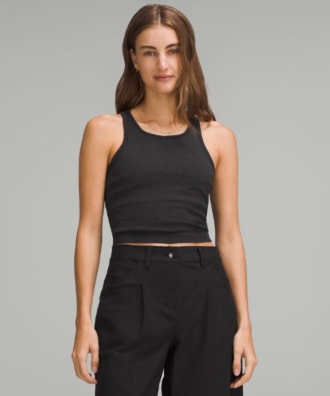 lululemon Ebb to Street Cropped Racerback Tank Top *Light Support, B/C Cup - Black