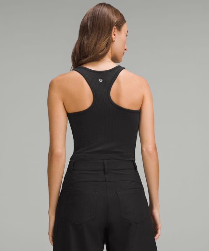 lululemon Ebb to Street Cropped Racerback Tank Top *Light Support, B/C Cup - Black