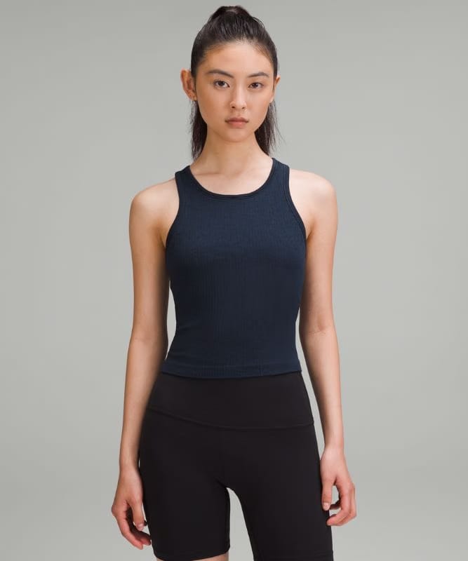 lululemon Ebb to Street Cropped Racerback Tank Top *Light Support, B/C Cup - Foam Cloud