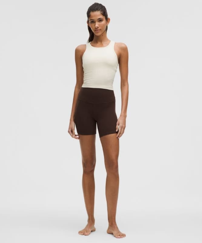 lululemon Ebb to Street Cropped Racerback Tank Top *Light Support, B/C Cup - Light Ivory