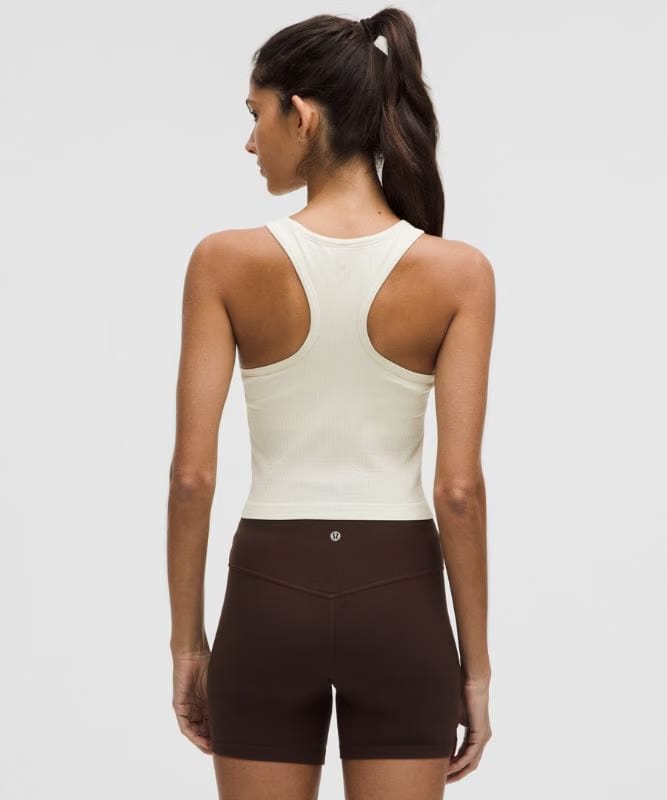 lululemon Ebb to Street Cropped Racerback Tank Top *Light Support, B/C Cup - Light Ivory