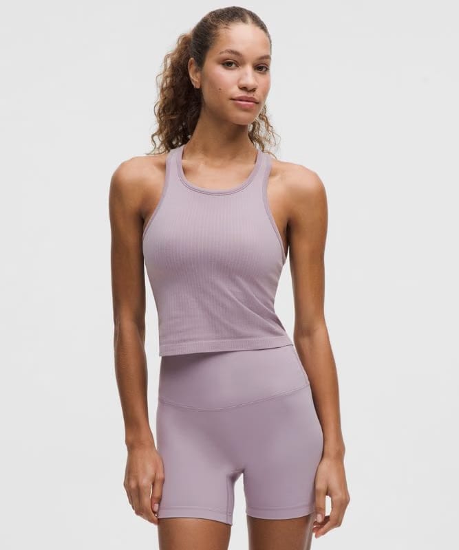 lululemon Ebb to Street Cropped Racerback Tank Top *Light Support, B/C Cup - Lotus Lavender