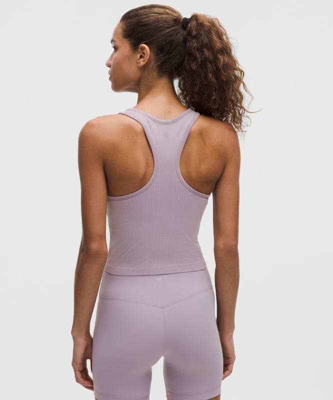 lululemon Ebb to Street Cropped Racerback Tank Top *Light Support, B/C Cup - Lotus Lavender